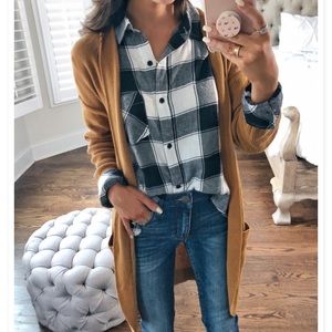 BP plaid shirt and cardigan